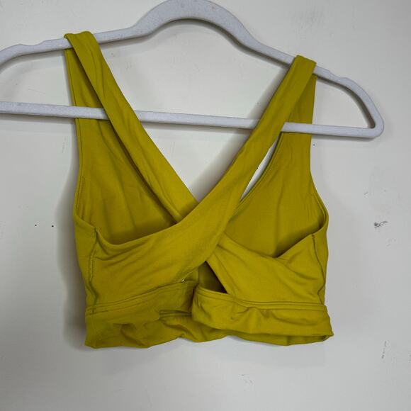 OFFLINE by Aerie Ruched Sports Bra Yellow Green NWT Small Racerback Padded - Picture 4 of 7